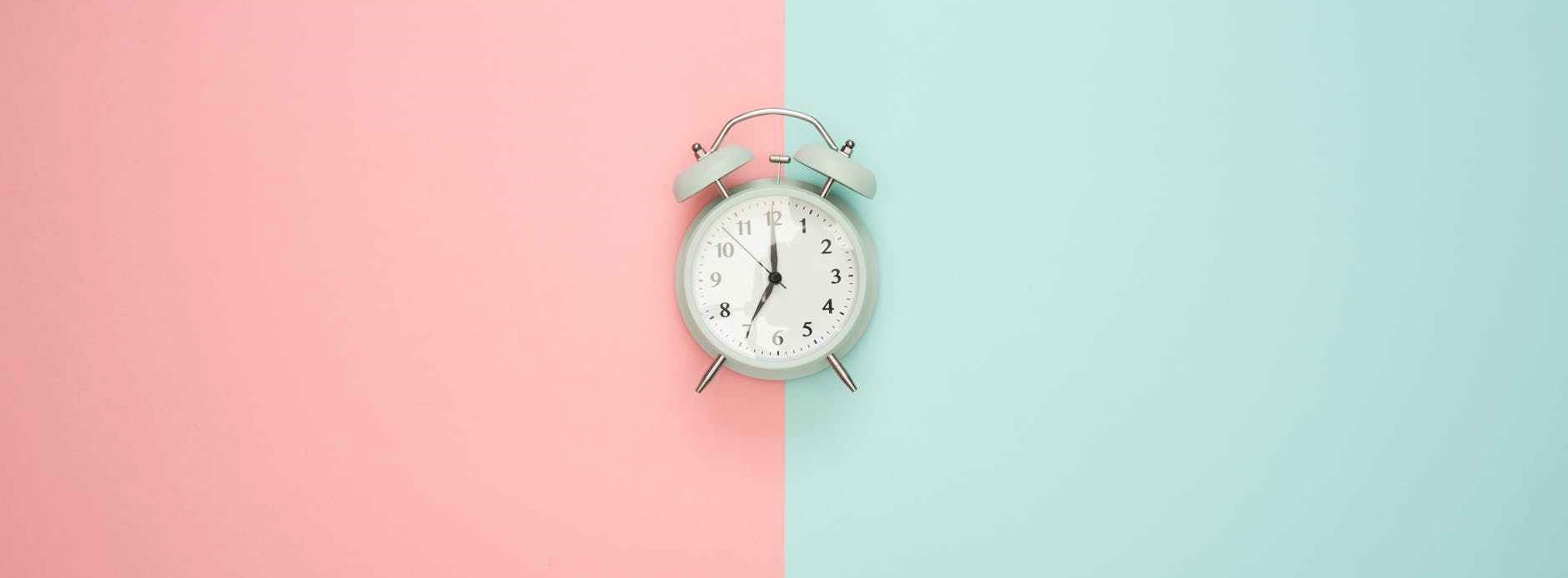 gray double bell clock